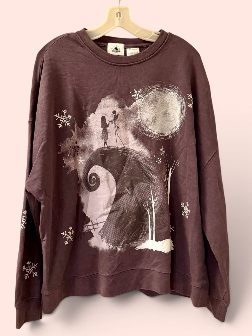 Disney NBC Crewneck Sweatshirt- Mauve Brown with White Graphic - Size XL - NWT